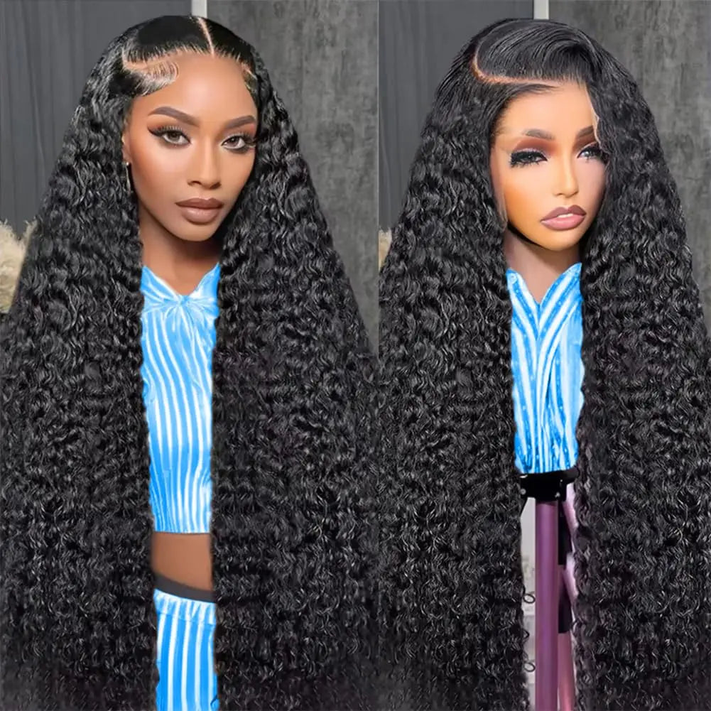 Deep Wave Human Hair 13x4 13x6 HD Lace Front Wig 7x6 Lace Pre Plucked Wig For Women 40 46 Inches Brazilian Remy Natural Color Hair Wig