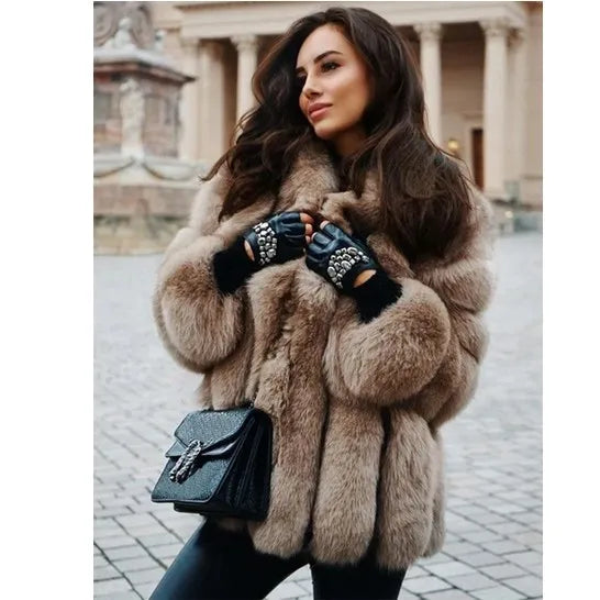 Imitation Fur Coat Women&