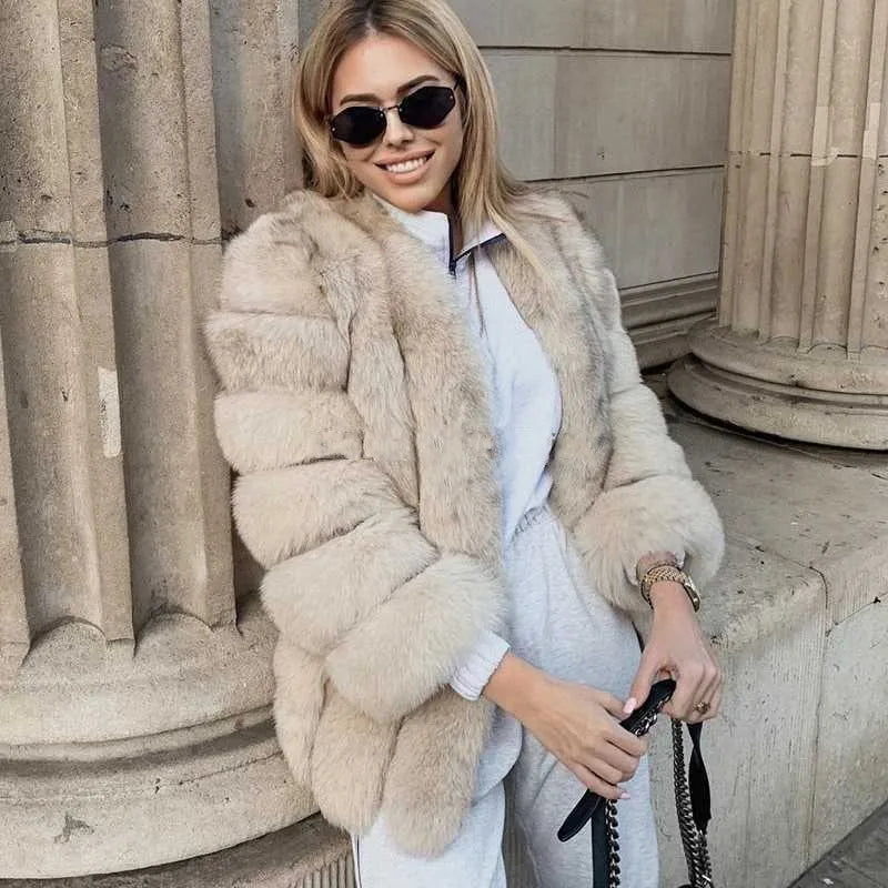 Imitation Fur Coat Women&
