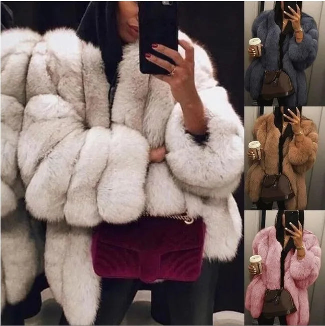 Imitation Fur Coat Women&