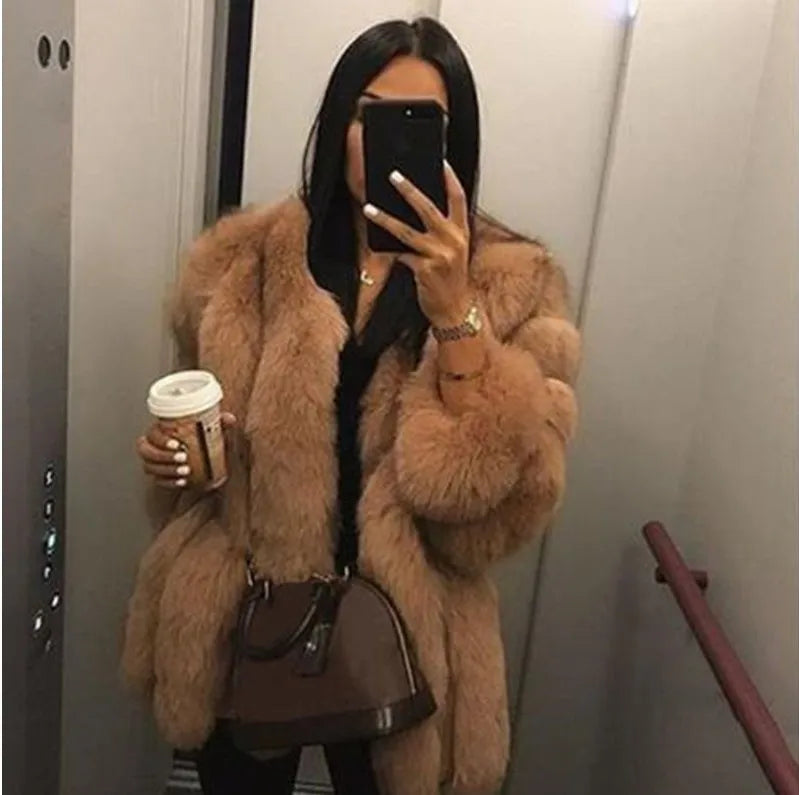 Imitation Fur Coat Women&