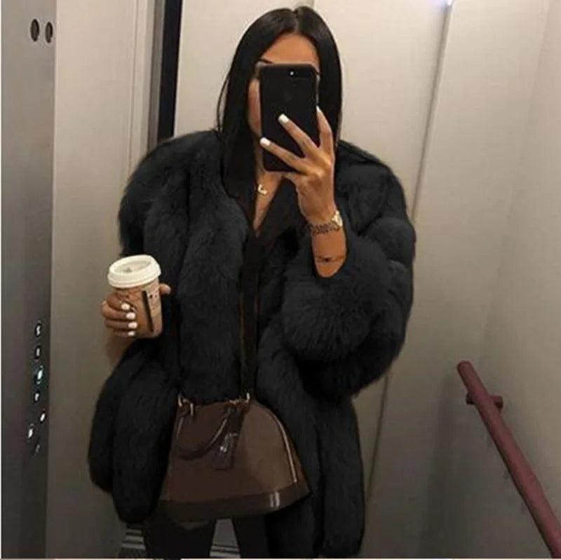 Imitation Fur Coat Women&