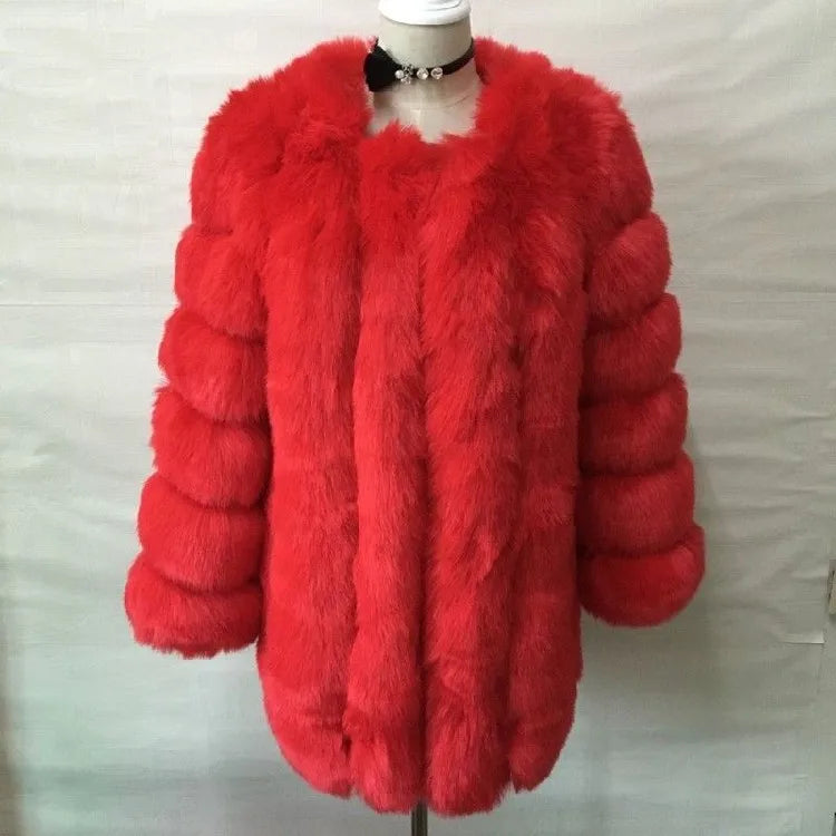 Imitation Fur Coat Women&