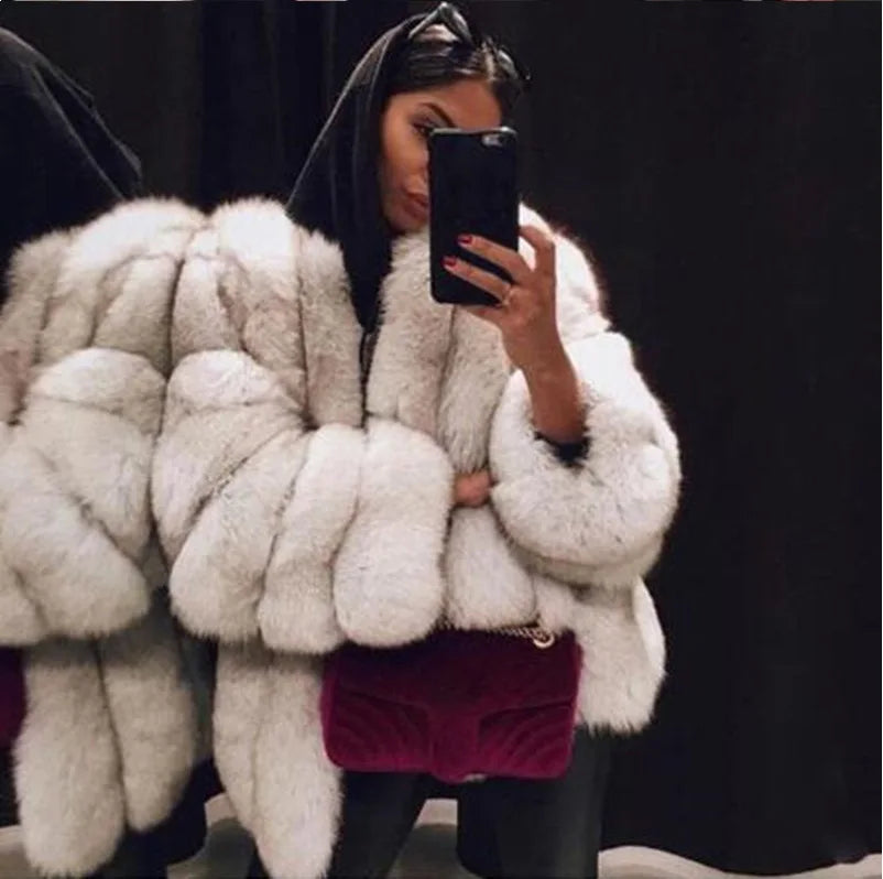 Imitation Fur Coat Women&