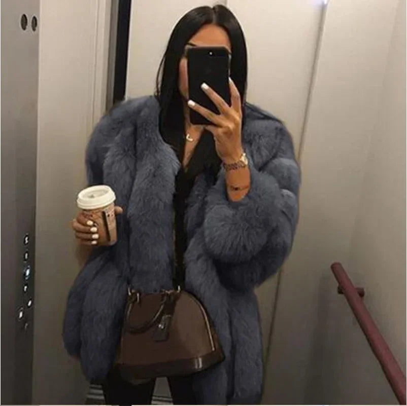 Imitation Fur Coat Women&