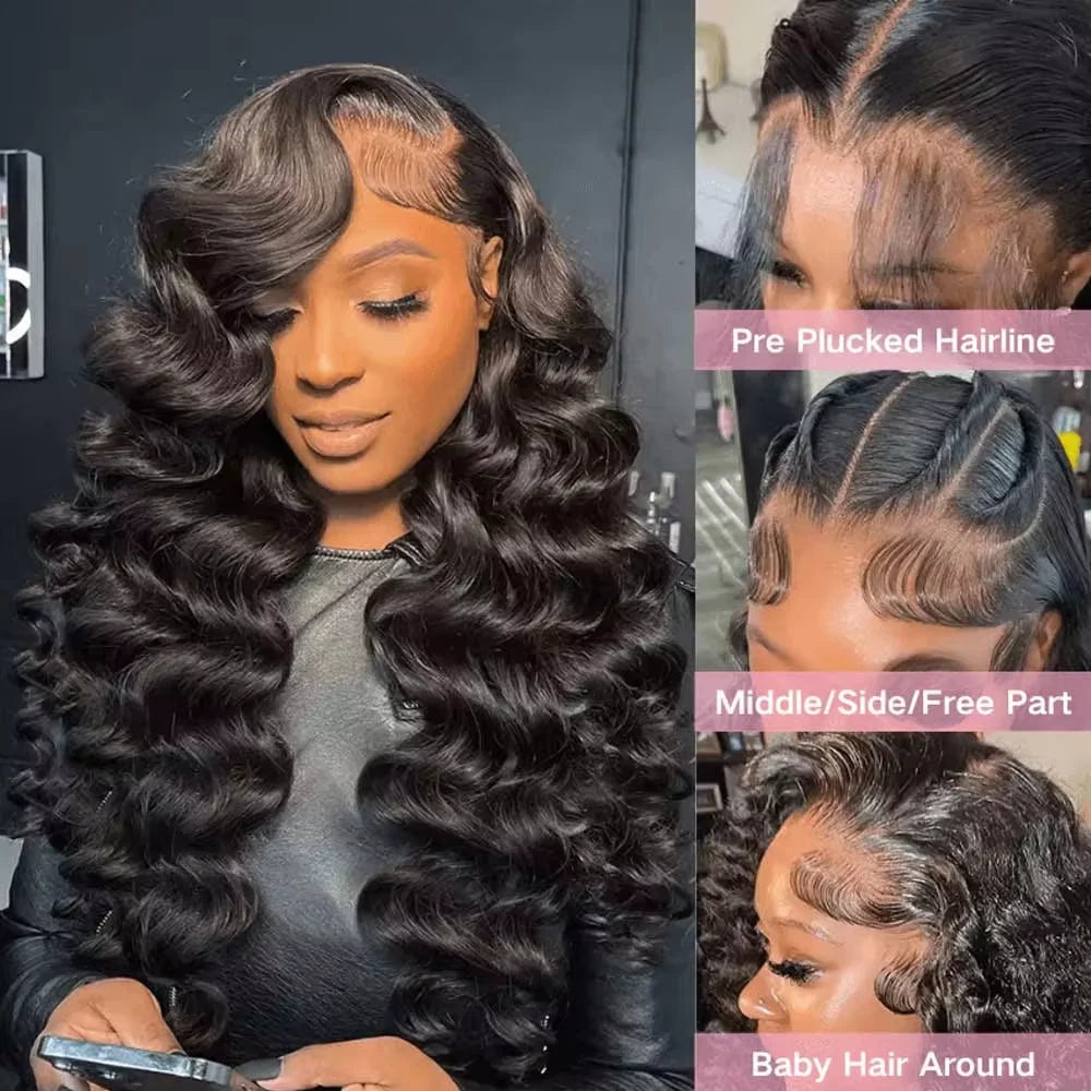 Deep Wave Human Hair 13x4 13x6 HD Lace Front Wig 7x6 Lace Pre Plucked Wig For Women 40 46 Inches Brazilian Remy Natural Color Hair Wig