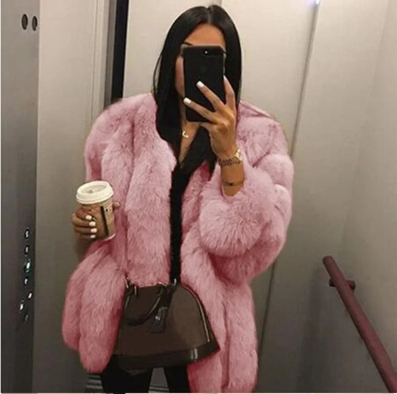 Imitation Fur Coat Women&