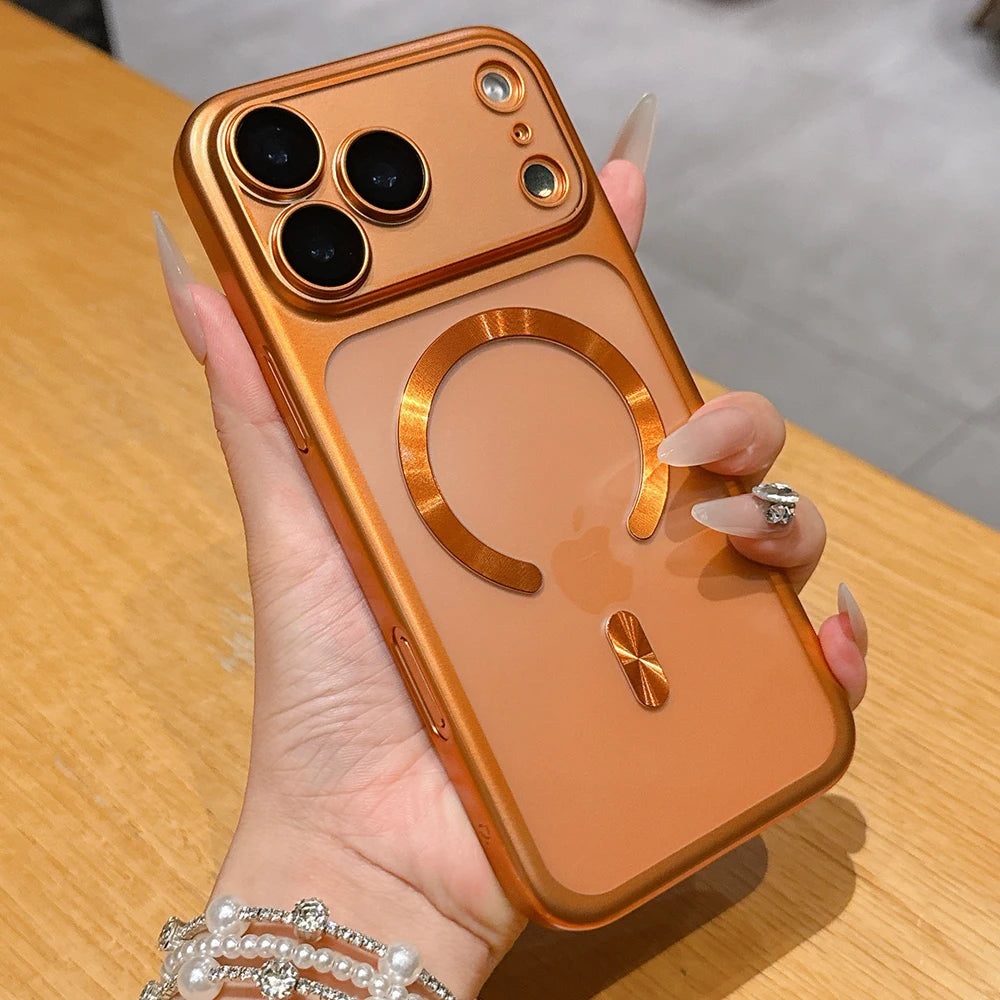 Luxury Matte Translucent Magnetic Phone Case For iPhone 18 17 Pro Max 17Pro Cases For Magsafe Wireless Charging Protector Cover