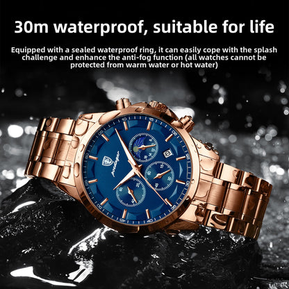 Mens Waterproof Multifunctional Quartz Watch