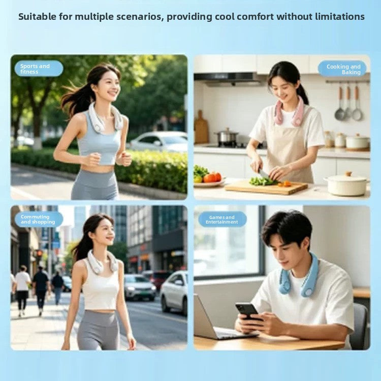 Portable USB Neck Hanging Fan